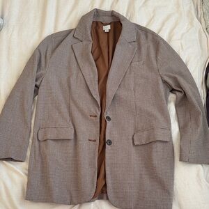 a new day | Burnt Orange Houndstooth Blazer | L